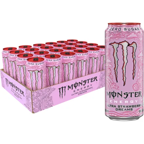 Monster Energy Ultra Strawberry Dreams Zero Sugar 12x500ml Can CCEP