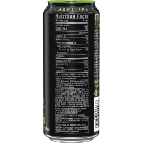 Monster Energy Zero Sugar  Energy Drink 16 fl oz